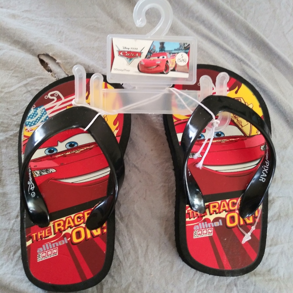 Toddler Flip Flops Lightning Mcqueen  New Size 5